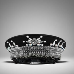 Tipsy Elves Black and Silver Embellished Hat